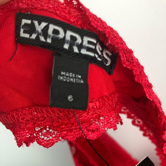 Express Women Sleeveless V neck Lace Overlay - Picture 5 of 5